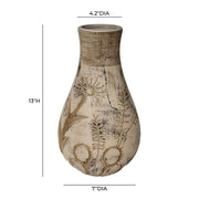 Earthenware Floral Pattern Vase
