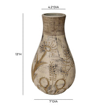 Earthenware Floral Pattern Vase