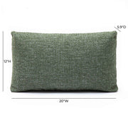Malolo 20"X12" Green Basketweave Rectangular Vegan-Down Throw Pillow Cover