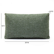 Malolo 20"X12" Green Basketweave Rectangular Vegan-Down Throw Pillow Cover