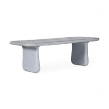 Athen 95" Grey Lightweight Faux Stone Indoor/Outdoor Rectangular Dining Table