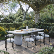 Athen 95" Grey Lightweight Faux Stone Indoor/Outdoor Rectangular Dining Table