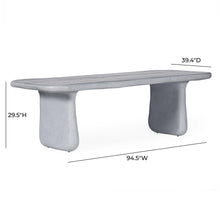 Athen 95" Grey Lightweight Faux Stone Indoor/Outdoor Rectangular Dining Table