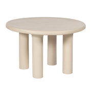 Barbara 47" Cream Lightweight Faux Stone Indoor/Outdoor Round Dining Table