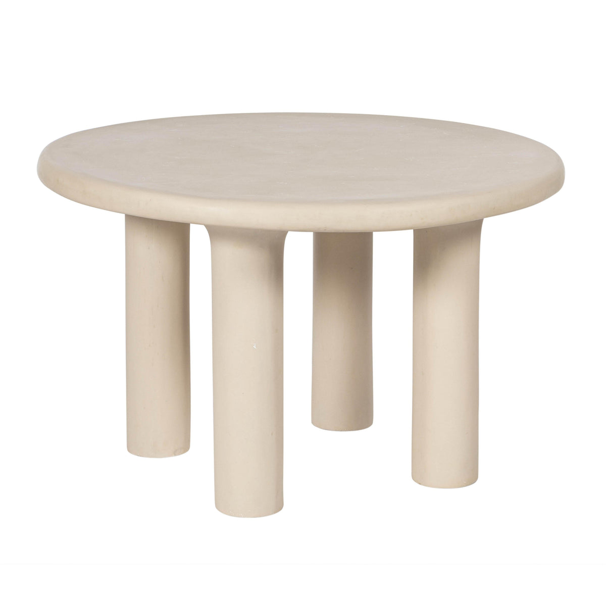 Barbara 47" Cream Lightweight Faux Stone Indoor/Outdoor Round Dining Table
