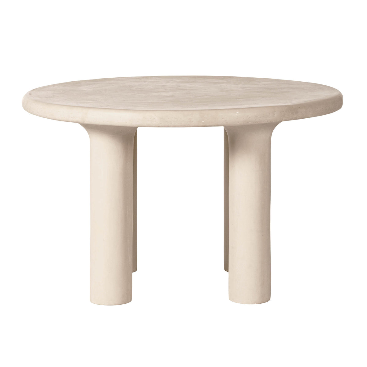 Barbara 47" Cream Lightweight Faux Stone Indoor/Outdoor Round Dining Table