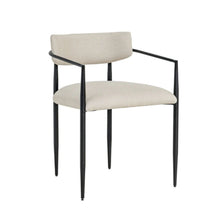 Forte Cream Linen Forged Iron Dining Chair