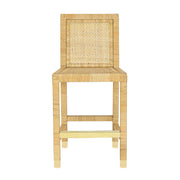 Amara Rattan & Cream Contract-Grade Linen Stool