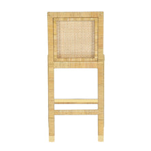 Amara Rattan & Cream Contract-Grade Linen Stool