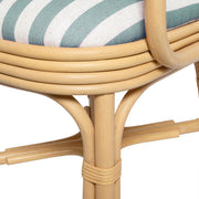 Dorine Striped Performance Linen & Rattan Dining Armchair