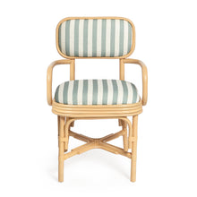 Dorine Striped Performance Linen & Rattan Dining Armchair