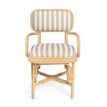 Dorine Striped Performance Linen & Rattan Dining Armchair