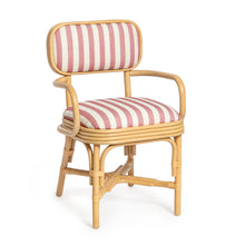 Dorine Striped Performance Linen & Rattan Dining Armchair