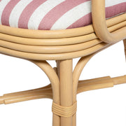Dorine Striped Performance Linen & Rattan Dining Armchair