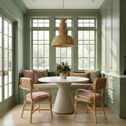 Dorine Striped Performance Linen & Rattan Dining Armchair