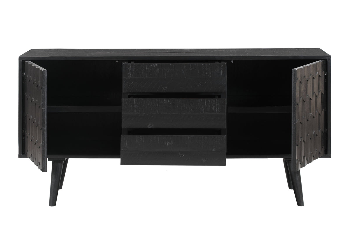 Valentina 59" Black Acacia Buffet
