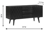 Valentina 59" Black Acacia Buffet