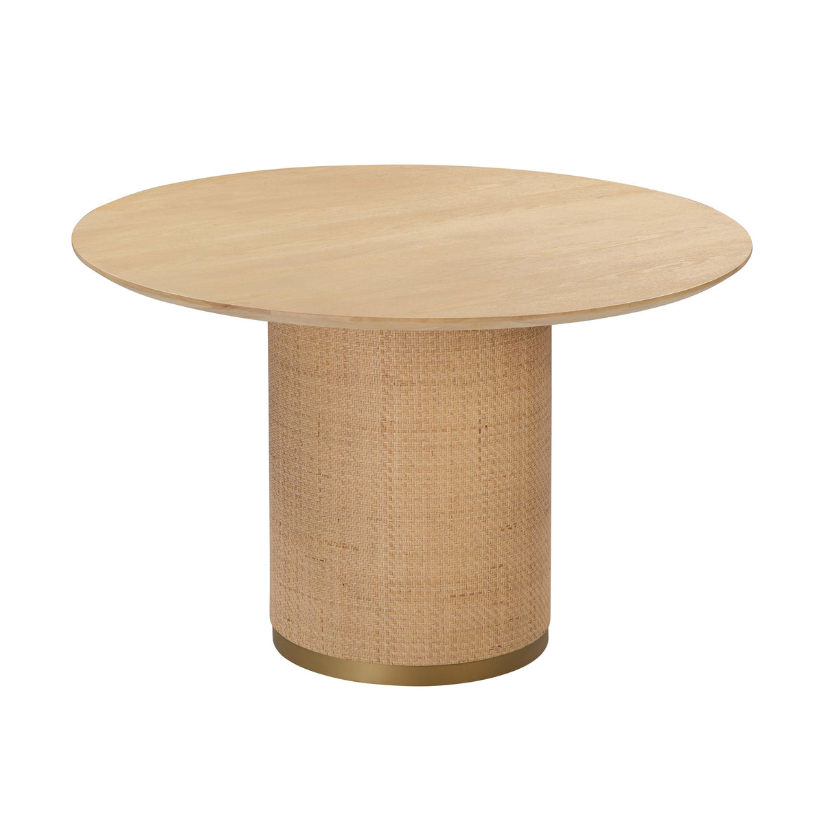 Akiba 47" Natural Ash & Rattan Round Dining Table