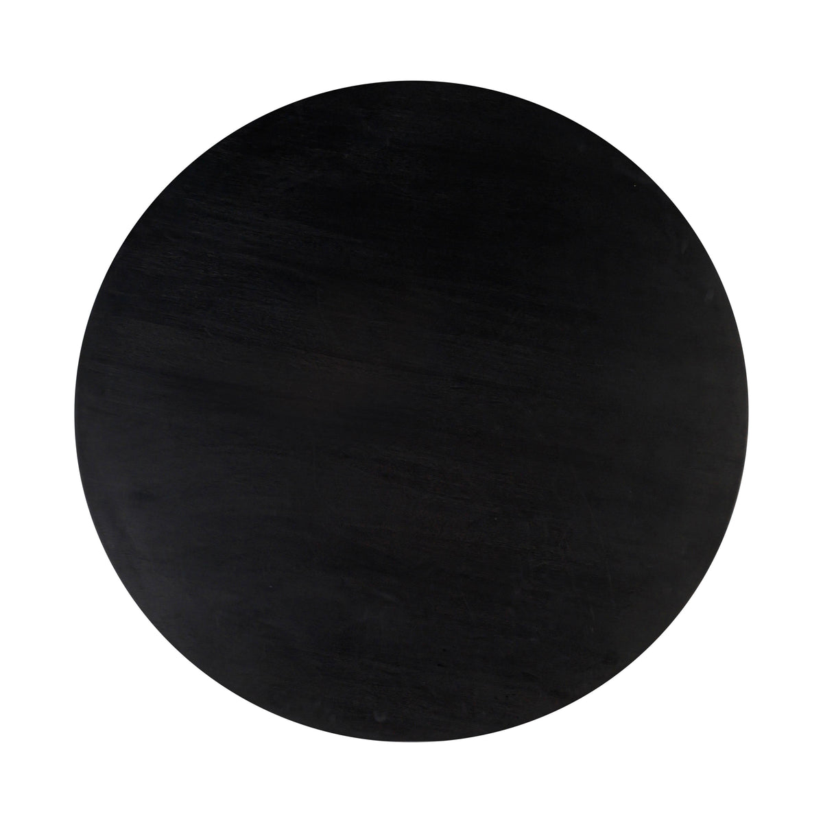 Gevra 54" Black Acacia & Faux Plaster Round Dining Table