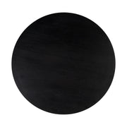 Gevra 54" Black Acacia & Faux Plaster Round Dining Table