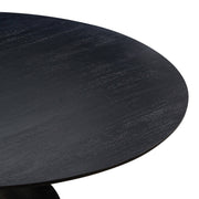 Gevra 54" Black Acacia & Faux Plaster Round Dining Table