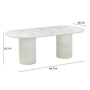 Brut 86" Concrete Patterned Indoor/Outdoor Oval Dining Table