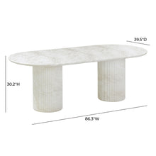 Brut 86" Concrete Patterned Indoor/Outdoor Oval Dining Table