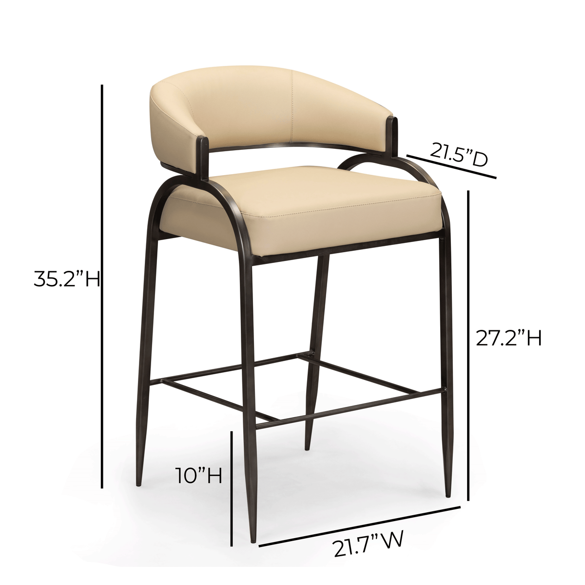 Tatum Performance Vegan Leather Counter Stool