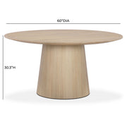 Sahara Round Oak Dining Table (41"-60")