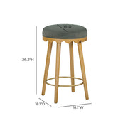 Oodle Performance Vegan Mohair Bar and Counter Stool