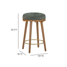 Oodle Performance Vegan Mohair Bar and Counter Stool
