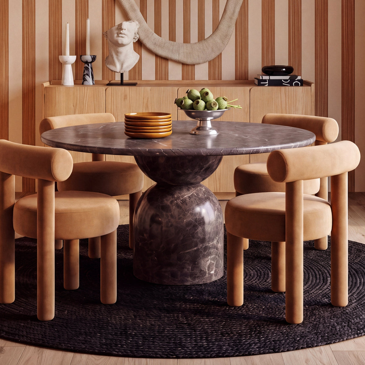 Cynthia 54" Concrete Indoor/Outdoor Dining Table