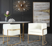 Giselle Performance Velvet Dining Chair with Gold Base by Inspire Me! Home Decor