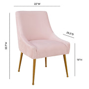 Beatrix Pleated Performance Velvet Dining Chair