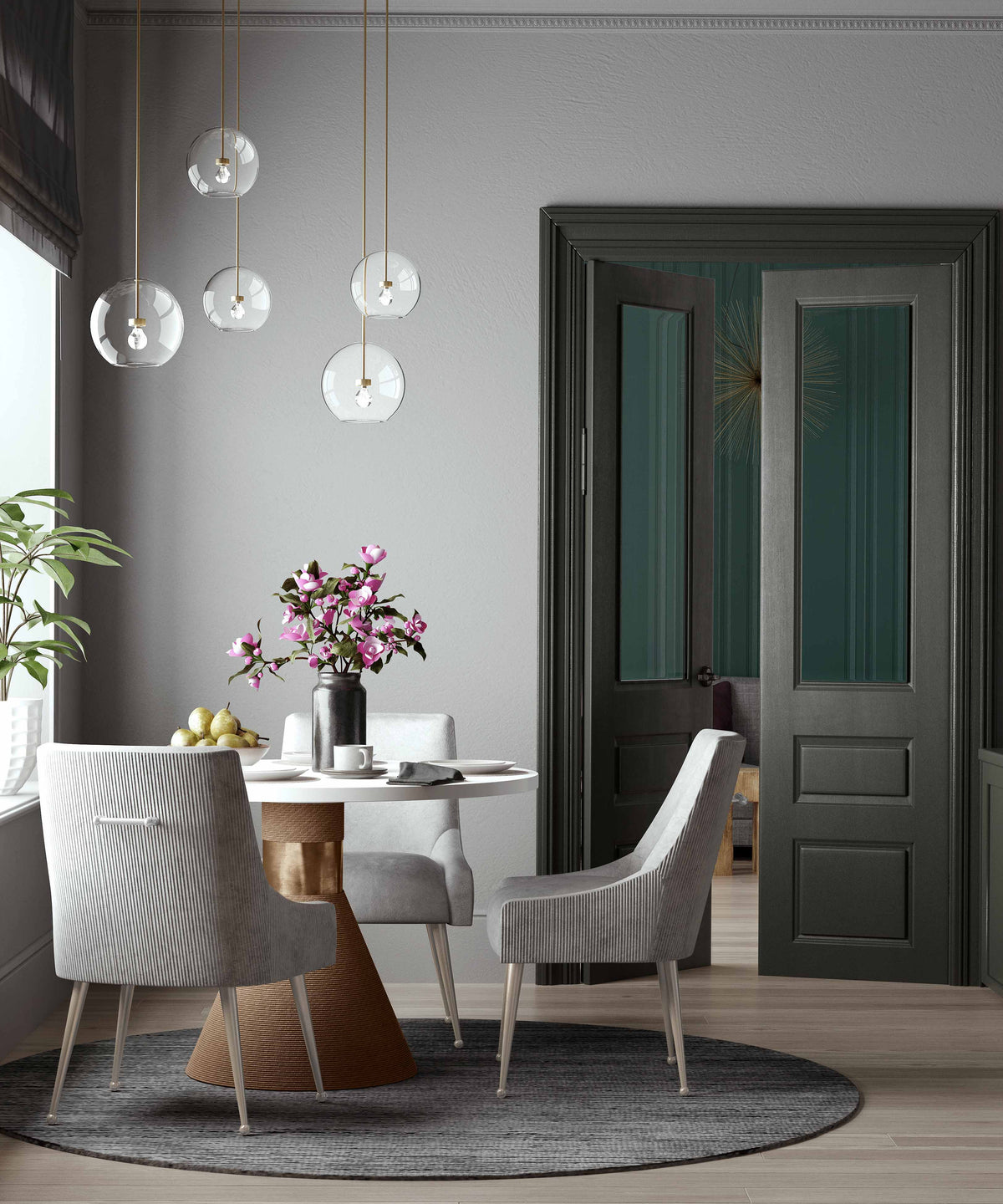 Beatrix Pleated Performance Velvet Dining Chair