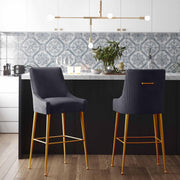 Beatrix Pleated Performance Velvet Stool