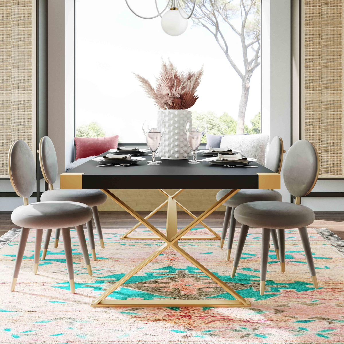 Adeline 95" Lacquer Rectangular Dining Table