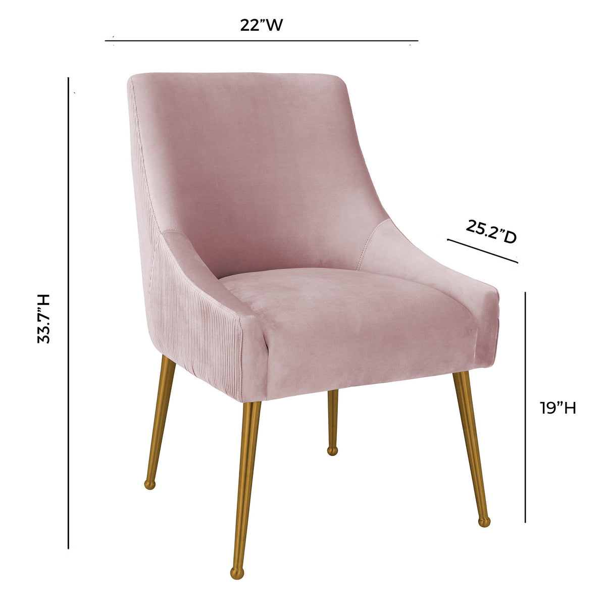 Beatrix Pleated Performance Velvet Dining Chair