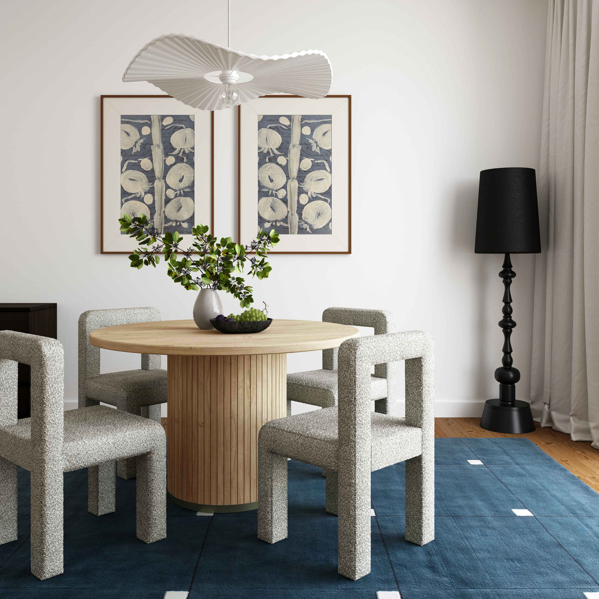 Chelsea 47" Oak Wood Round Dining Table