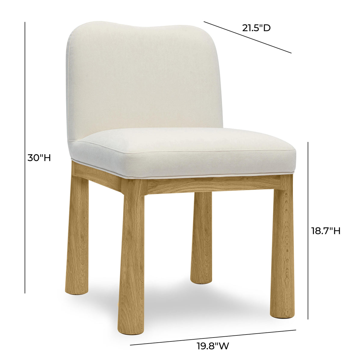 Tiara Performance Velvet and Oak Dining Chair