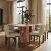 Gladyss 87" Burl Oval Dining Table