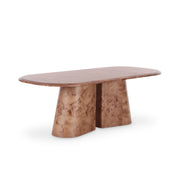 Gladyss 87" Burl Oval Dining Table