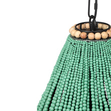 Palani Green Wooden Bead Chandelier