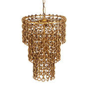 Nirsa Brass Chain Link 3-Tier Chandelier