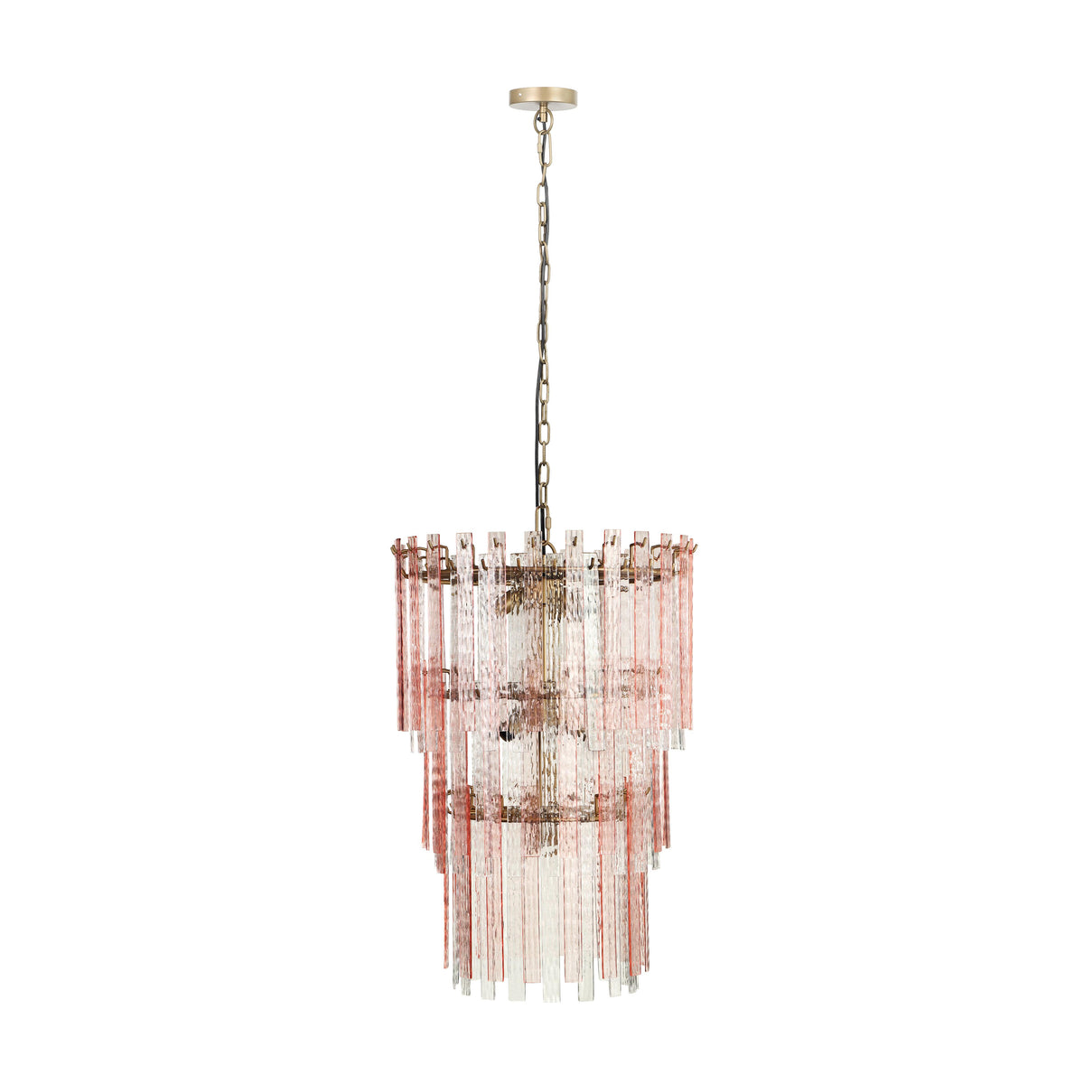 Hampshire Pink Acrylic 3-Tier Chandelier