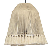 Helen White Cotton Tasseled Pendant Lamp