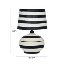 Positano Striped Papier Mache Table Lamp