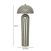 Maiori Black Striped Papier Mache Floor Lamp