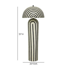 Maiori Black Striped Papier Mache Floor Lamp