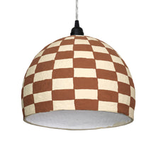 Taurus White and Terracotta Cotton Mache Pendant Lamp